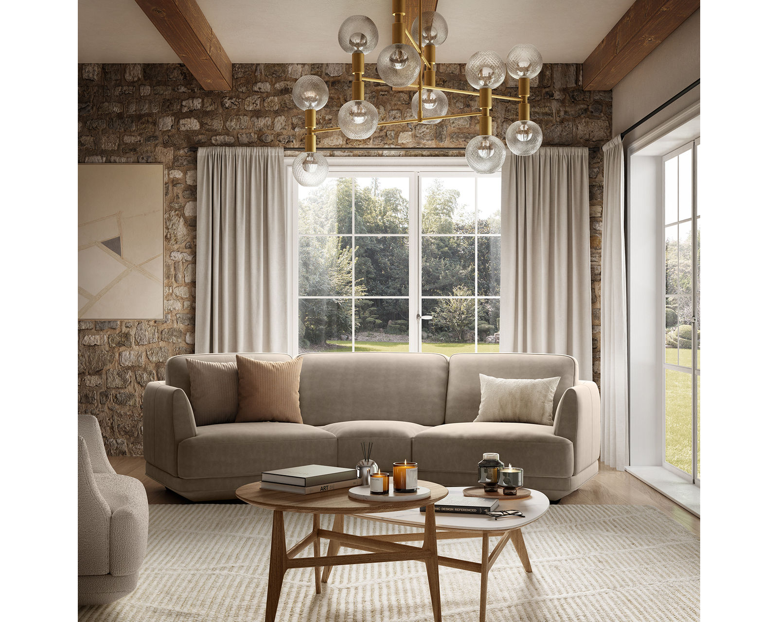 Carter C314 Sectional (+40 fabrics) - Layout C: Three Piece Sectional 115" x 51"