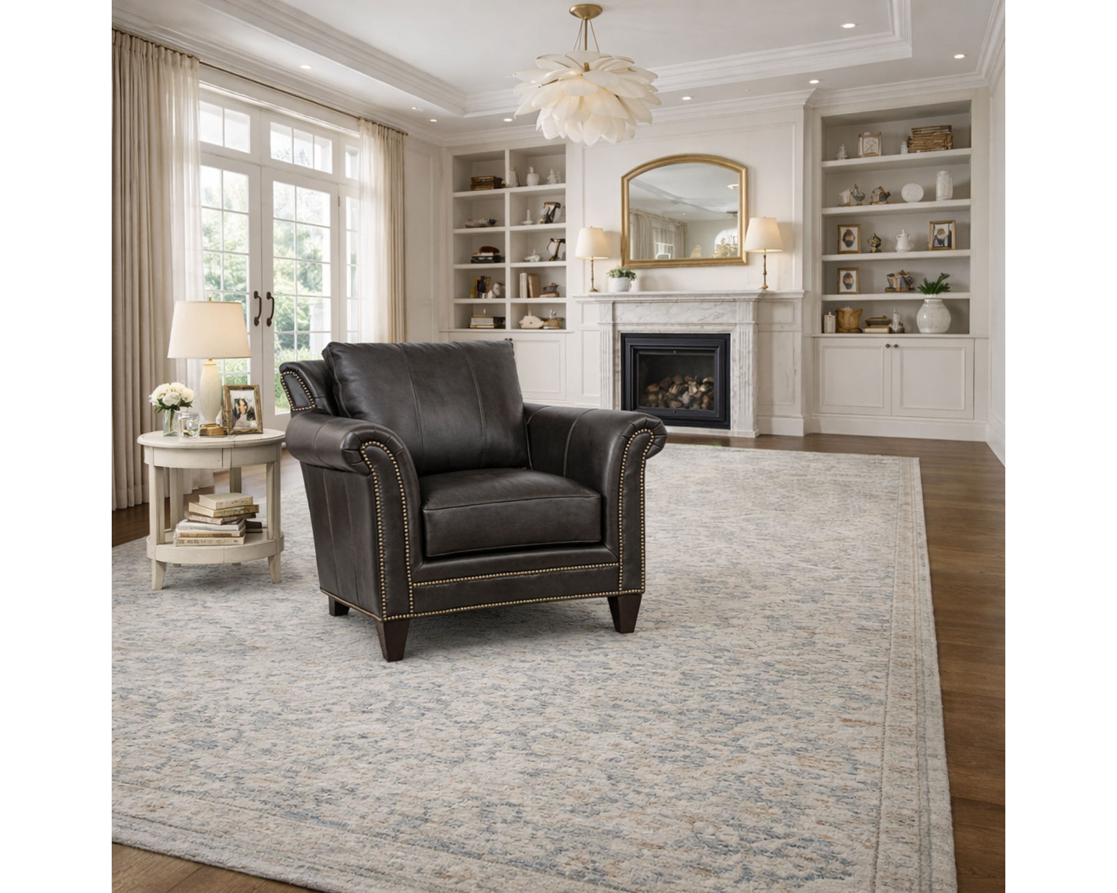 Bradington Young Richardson 866 Sofa (12 leathers) 8-Way Hand Tie - Richardson Stationary Chair 8-Way Hand Tie