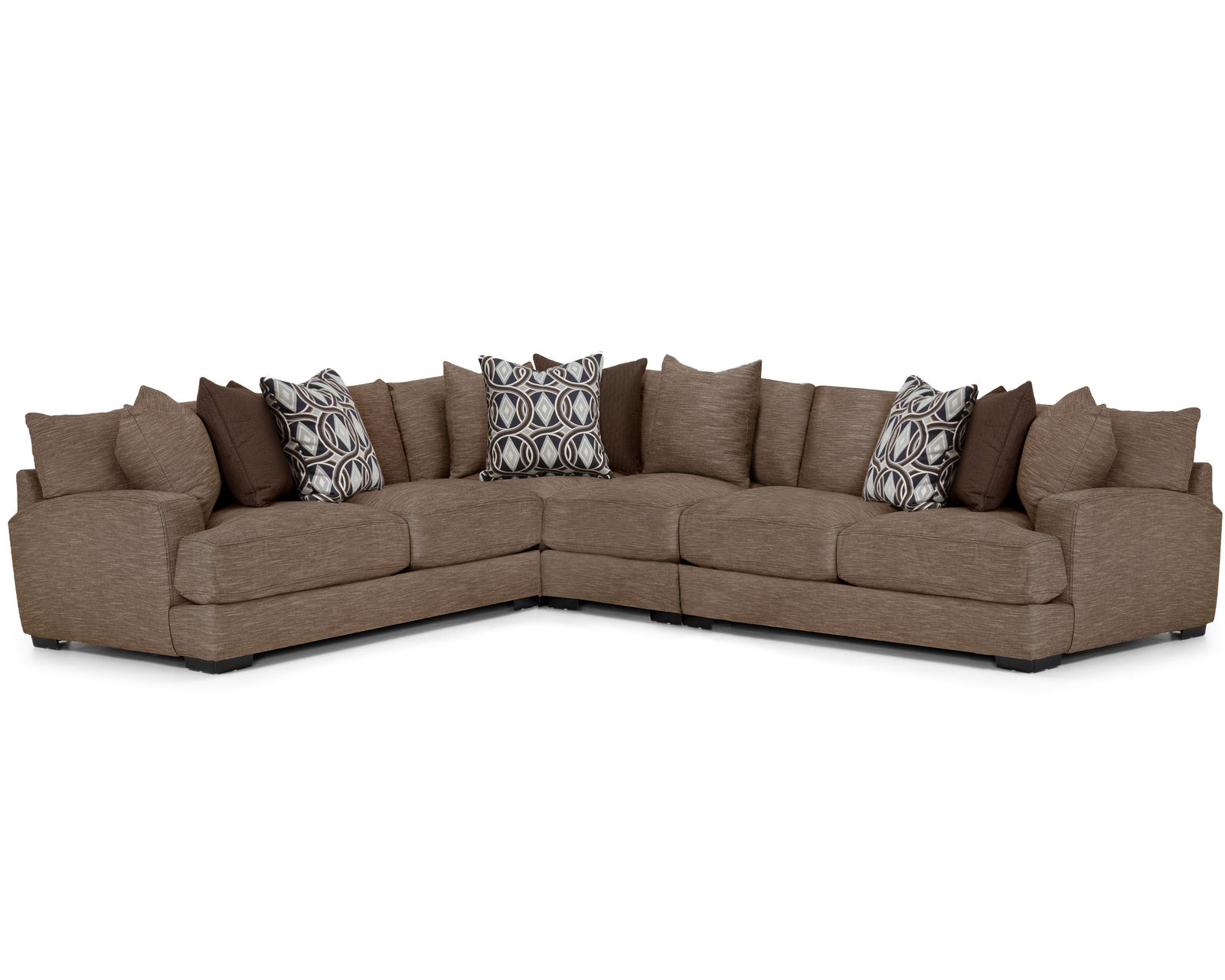 Cadet 808 Chaise Stationary Sectional (Pillows Included) - Sectional Layout I