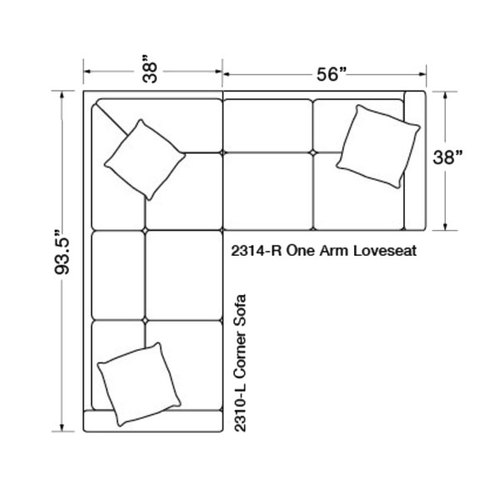 Two Piece Sectional (93.5" x 94")