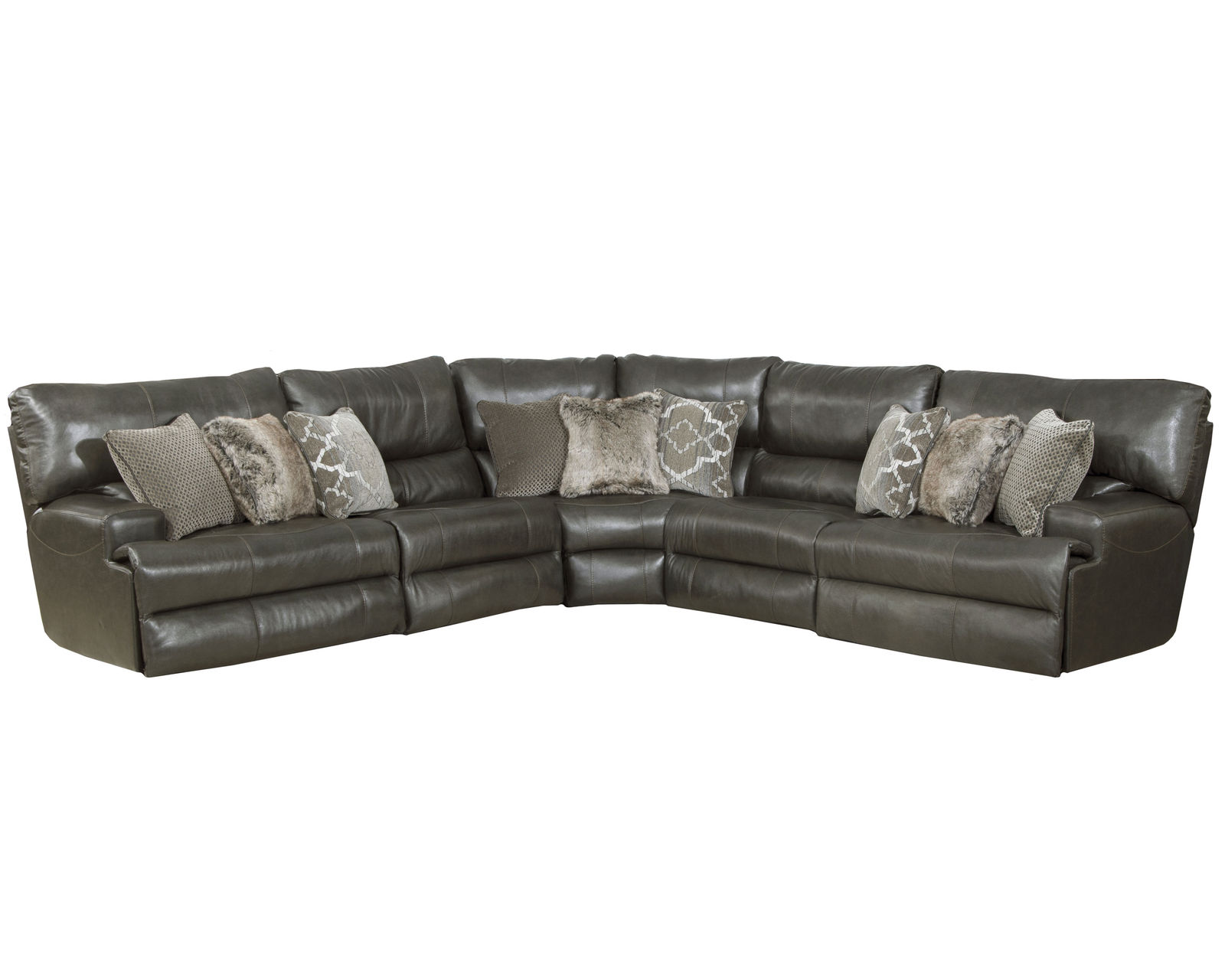 Como Lay Flat Modular Reclining Leather Sectional (2 colors)