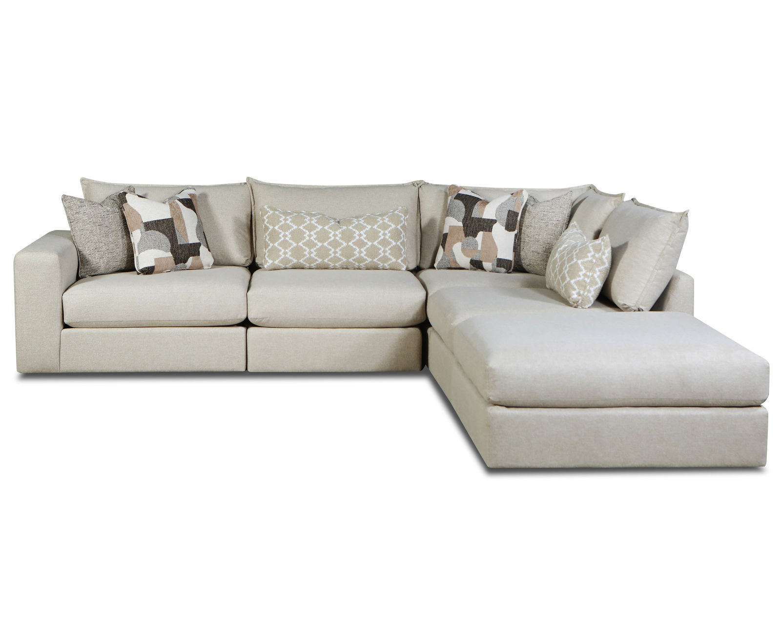 Gold Rush Antique Five Piece Sectional (includes pillows) 103" x 101.5"