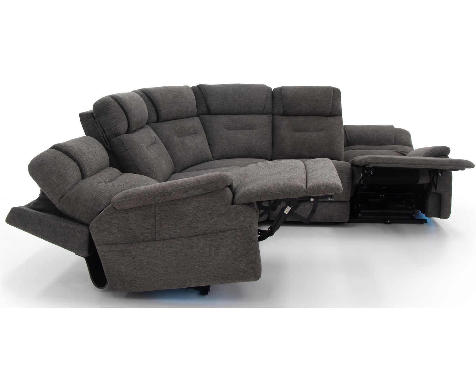 Zofa Zecliner Power Sleep Modular Sectional with Power Headrest, Lumbar, Heat, & Massage - Layout E: Five Piece Reclining Sectional 105" x 105" (2 recliners)