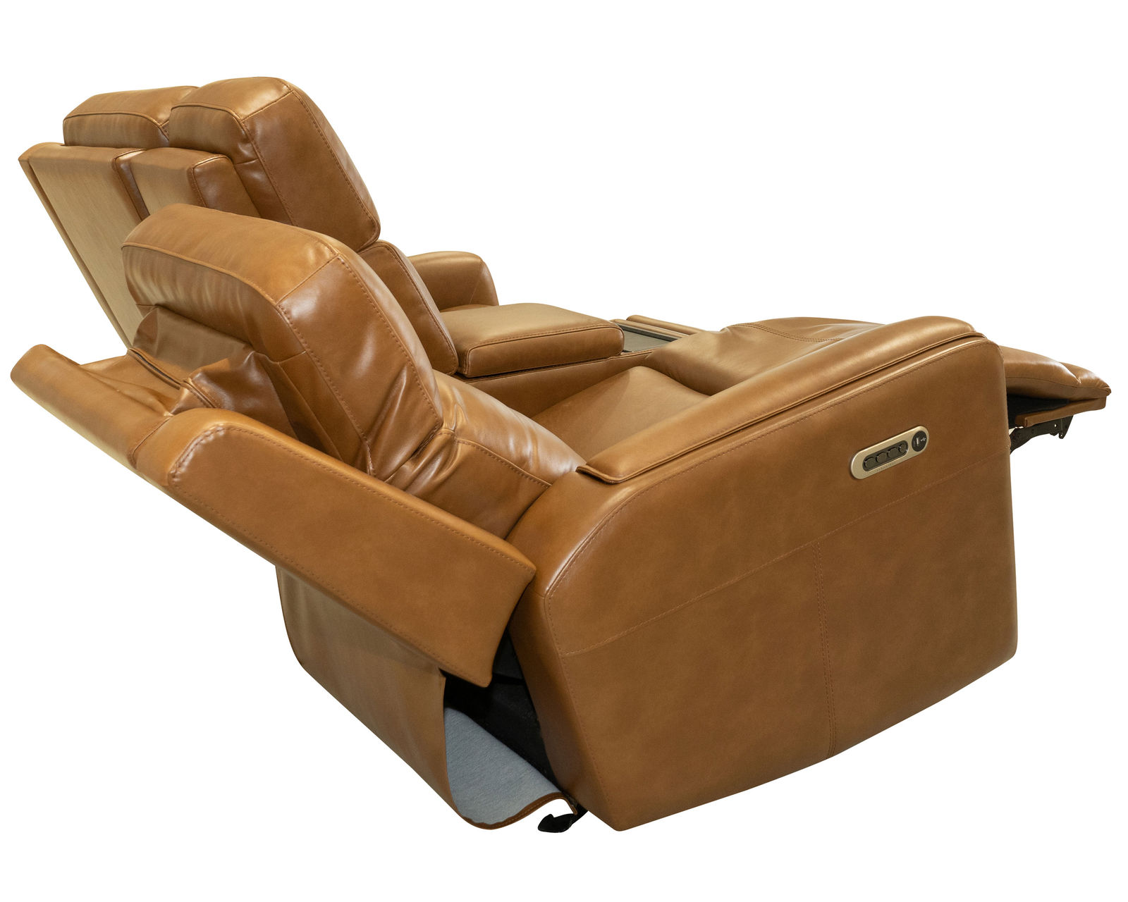 Alister 71" Leather Power Gliding Loveseat with Console, Power Headrests & Lumbar (+3 colors) in stock