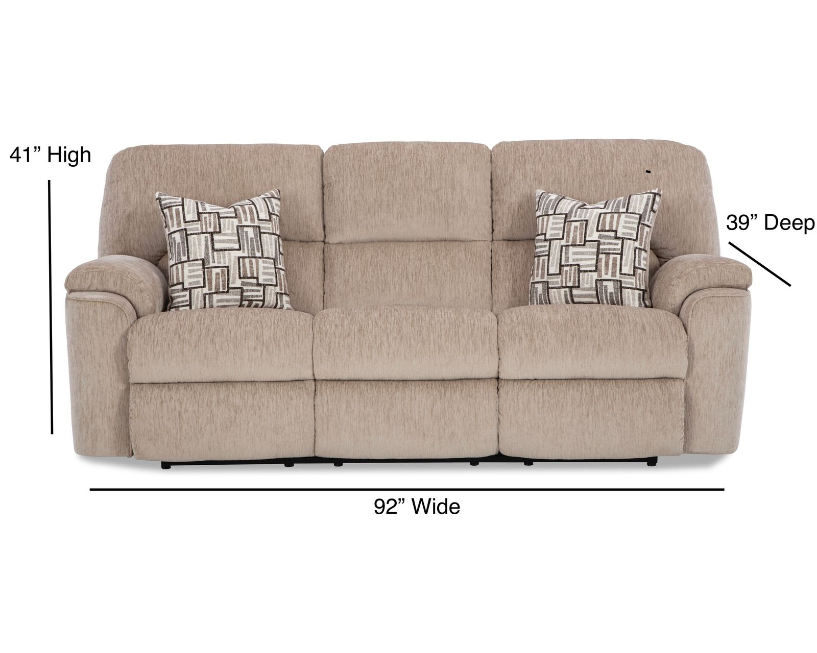 Payday 92" Double Reclining Sofa Tan (In stock) - Payday 92" Reclining Sofa