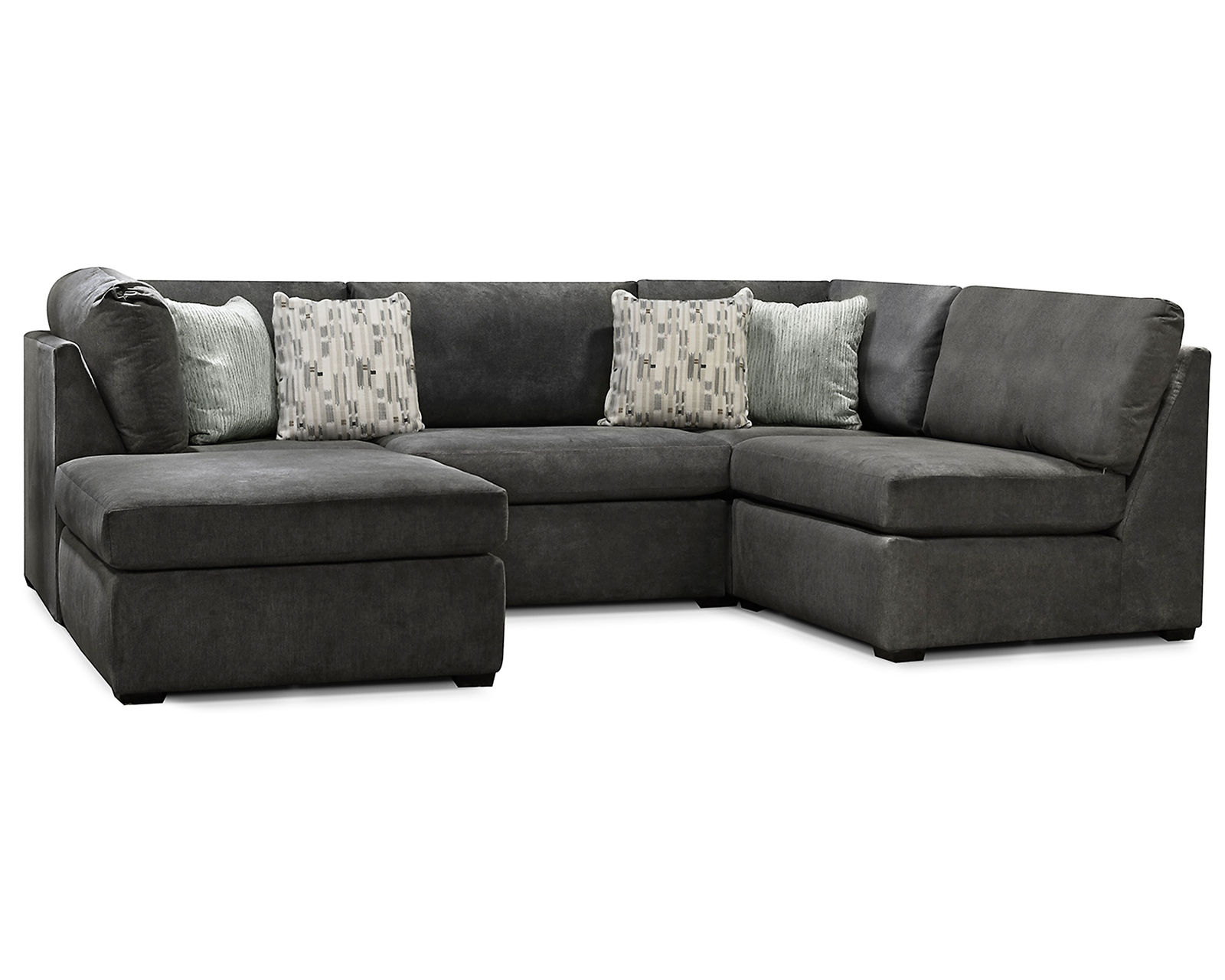 Scottie Modular Sectional  (+100 Standard and Performance Fabrics) - Includes (2) Armless Chair - (2) Corner Wedge and (1) Ottoman