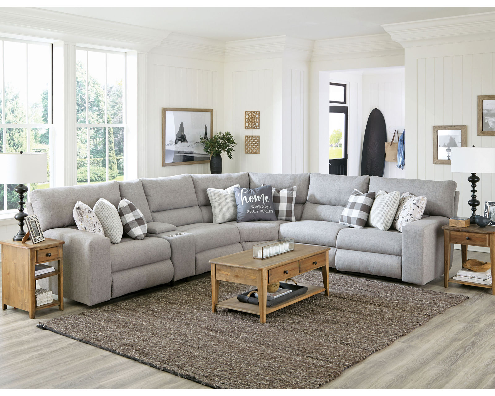 Rockport Modular Reclining Sectional (includes pillows) - Sectional Layout M: