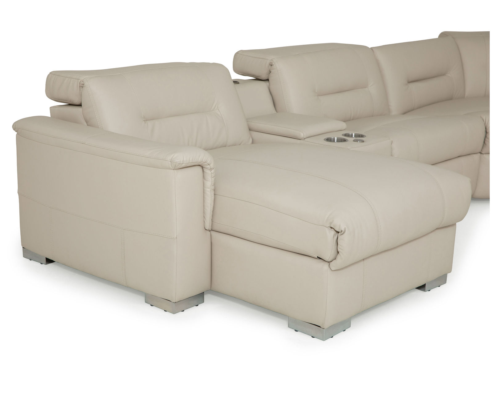 Keoni 44000 Power Headrest Power Reclining Sectional (+100 leathers) - Features a power reclining chaise