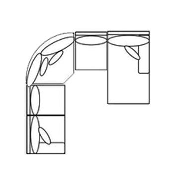 Layout I: Four Piece Sectional 101" x 101" x 68"