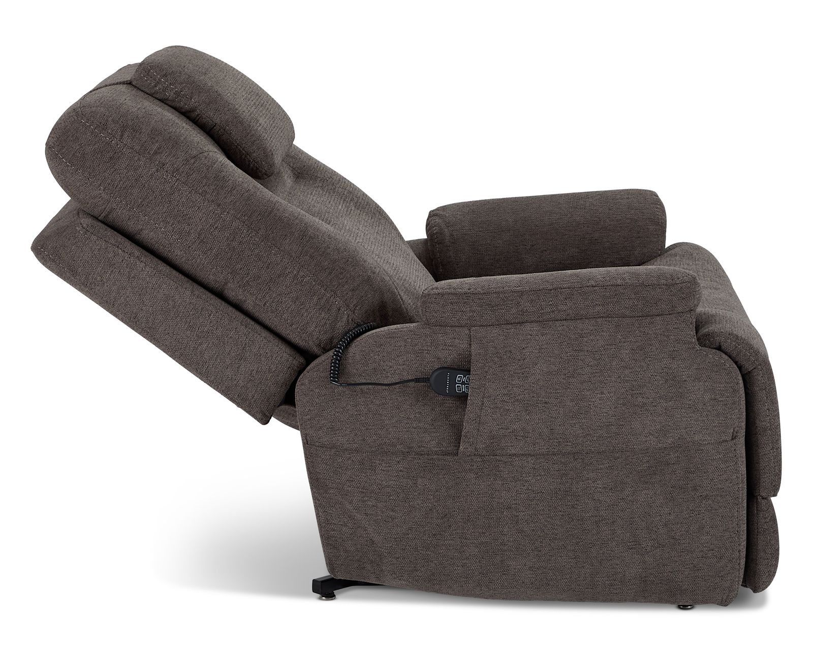 Zecliner 1092 Triple Power Lift Sleep Recliner with Heat and Massage (6' 0" and taller) in stock - Two side pockets on each side of the recliner 