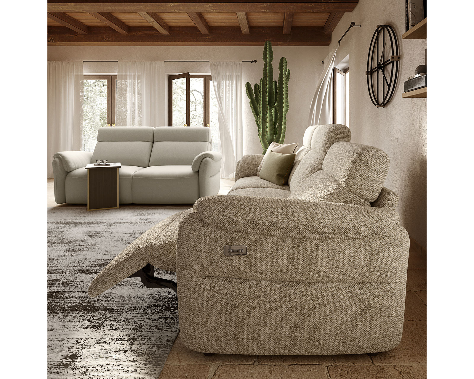 Houston C280 Zero Gravity Power Headrest Power Reclining Sectional (+40 fabrics)