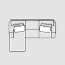 Layout E: Three Piece Chaise Sectional 83" x 61" (1 recliner)