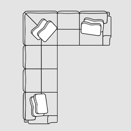 Layout G: Two Piece Sectional 124" x 73"
