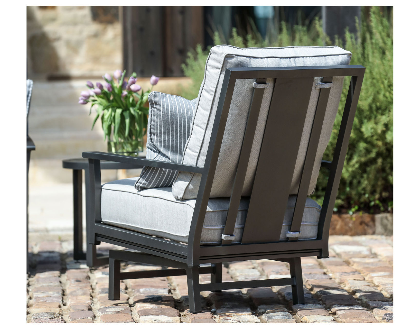 Montana Outdoor Spring Lounge Chair (110 fabrics - 8 metal finishes) - Montana Outdoor Spring Lounge Chair