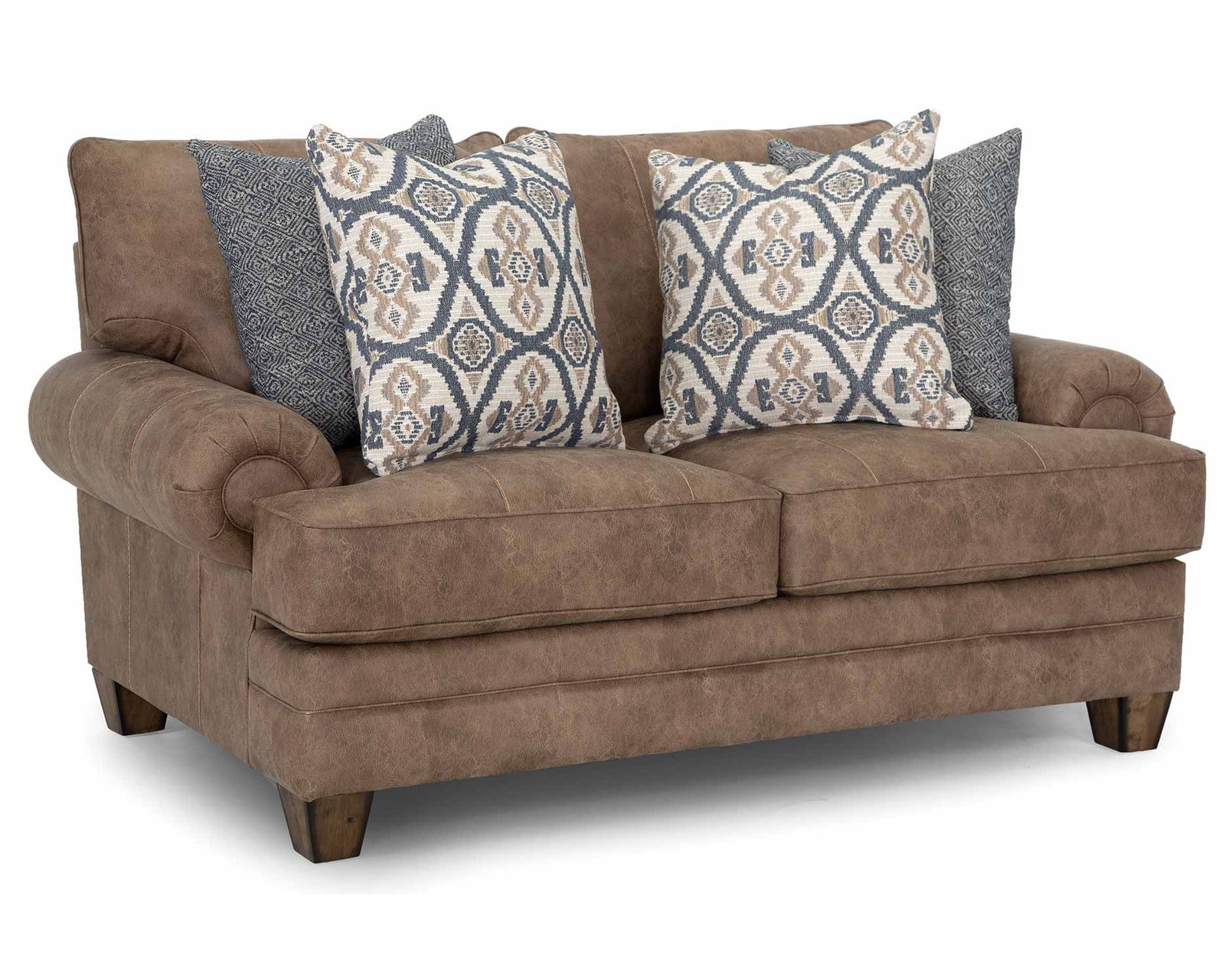 Sicily 101" Wide Sofa (The Look of Worn Leather. The Softness of Fabric) - Shown in Leather Like Fabric Hazelnut