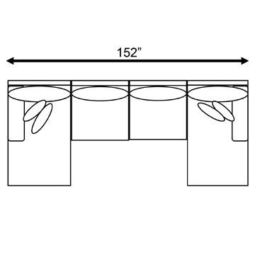 Layout C: Four Piece Sectional - 68" x 152"