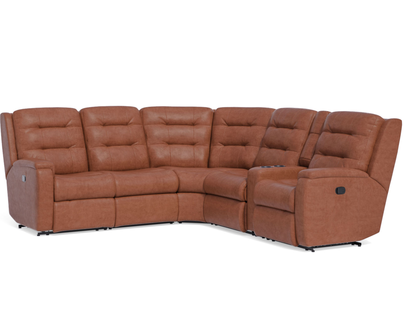 Arlo Leather Reclining Sectional (Colors Available) - Sectional Layout B