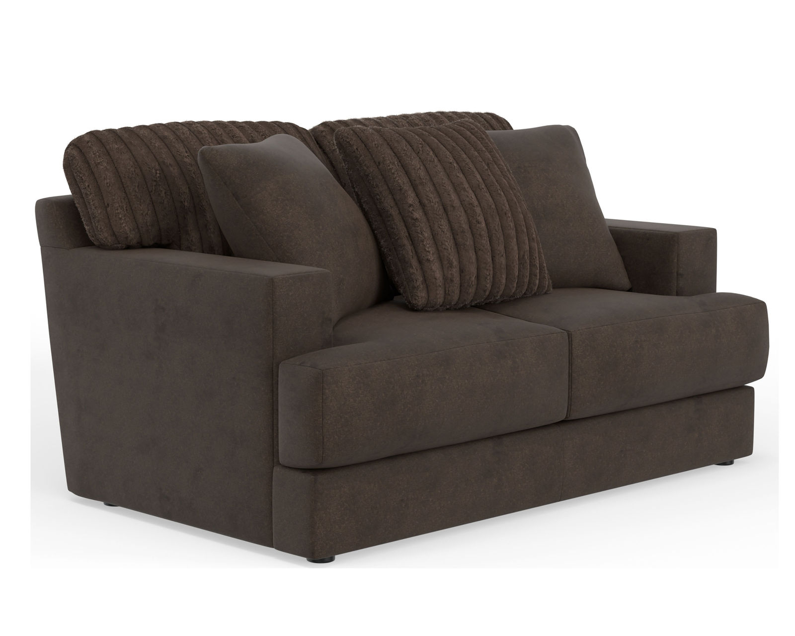 Eagan Stationary 95" Sofa (+3 colors) includes pillows - Eagan Loveseat in Chocolate