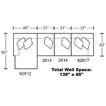 Layout C: Four Piece Sectional 65" x 139"