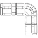 Layout A: Six Piece Sectional 131.5" x 118.5" (2 recliners)