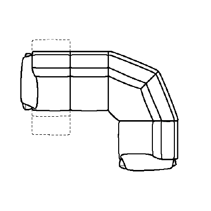 Layout A: Four Piece Sectional 109" x 91" (1 recliner)