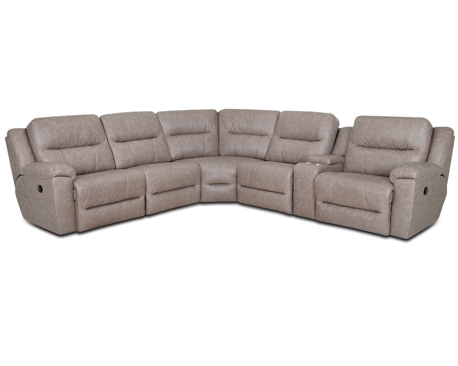 Davenport 659 Reclining Sectional Coffee (3 colors) - Layout C: Six Piece Sectional 128" x 140" (3 recliners)