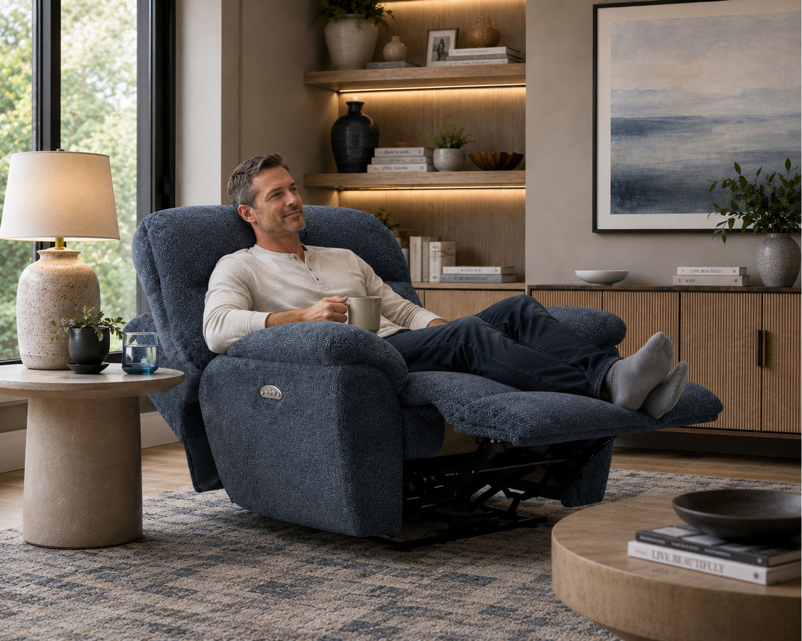 Paxon 90" Power Reclining Sofa with Power Headrests & Deep Seat Recline - 400 lb. per seat (includes pillows) - Exceptional Comfort Starts Here.