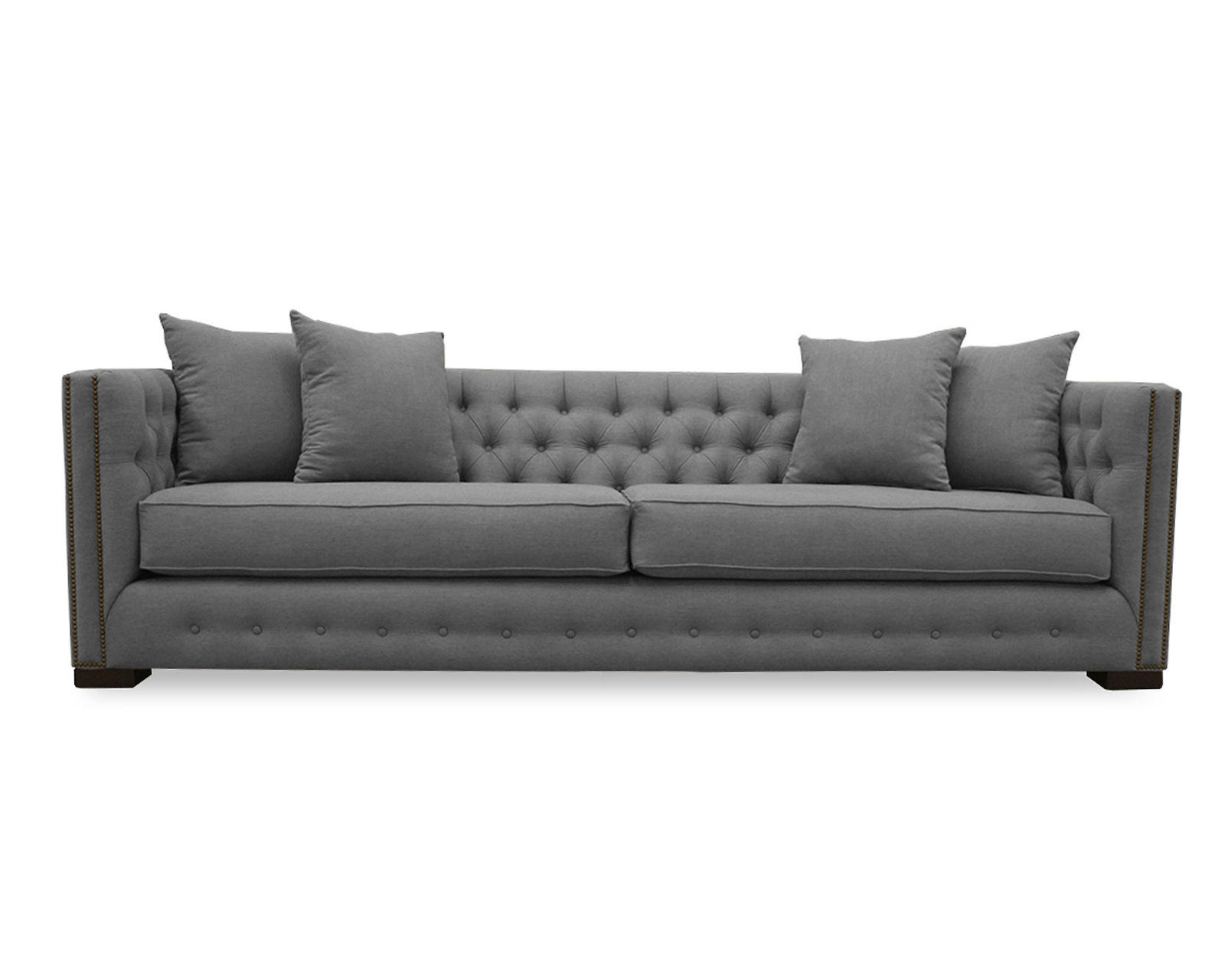 Mirel Tufted Sofa 94" (Choice of Colors) - Mirel Tufted Sofa 94" in Grey