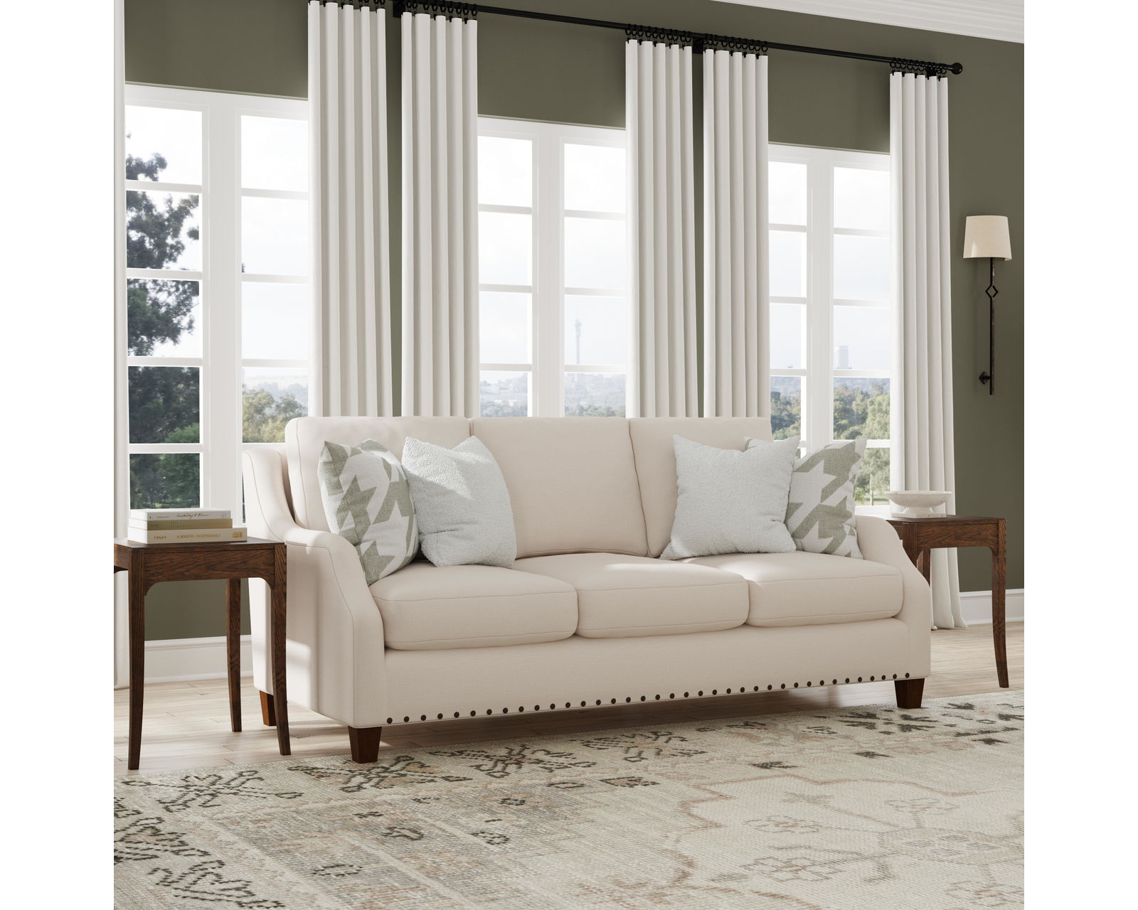 Gianna 7824 Sofa (86") +100 fabrics) - Gianna Nail Head Sofa