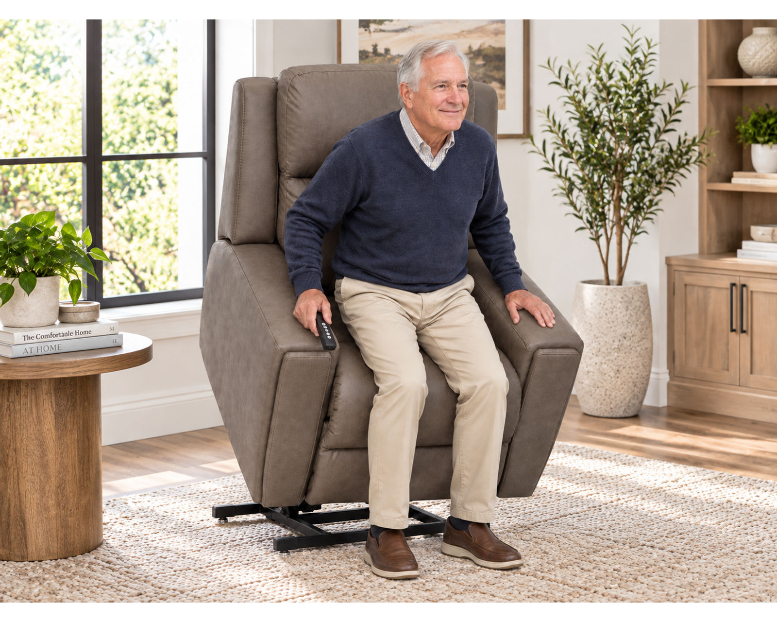 Arbor 449 Power Lift Recliner with Neori Air Massage & Side Storage - 350 Pounds (Lift. Recline. Massage. Recharge) - A Better Seat. An Easier Stand.