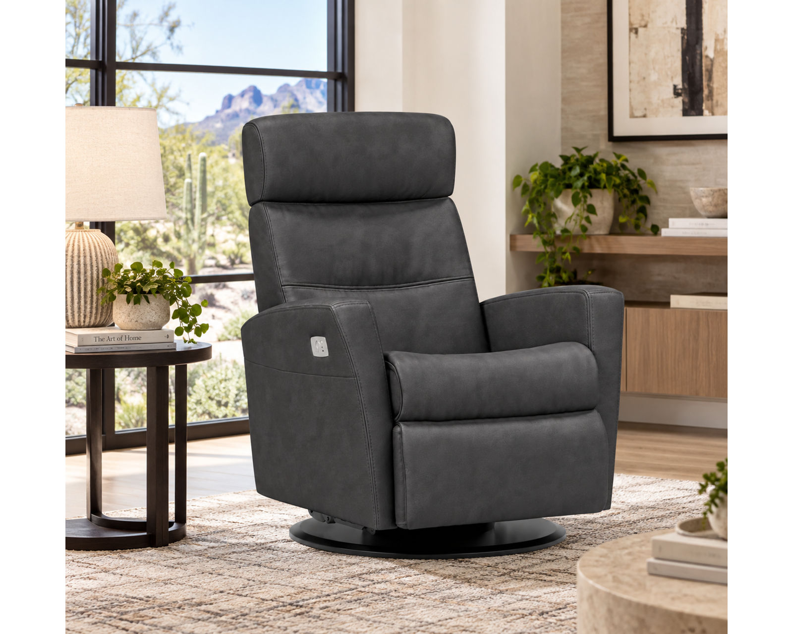 Divani Swivel Glider Relaxer Recliner Cinder (Scandinavian Comfort That Moves With You) IN STOCK - Better Comfort. Better Quality. Better Value.