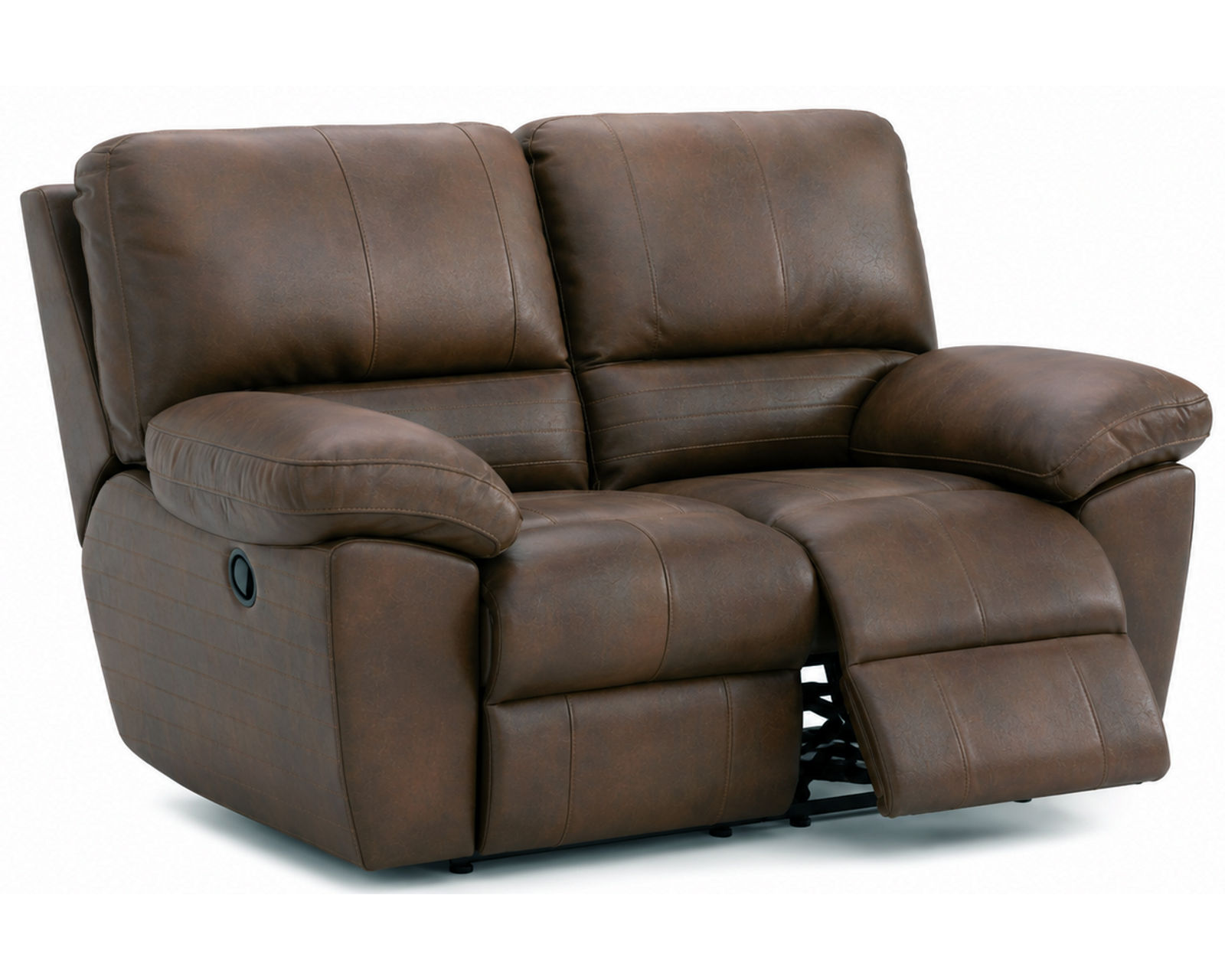 Stetson 91" Lay Flat Reclining Sofa (2 colors) leather like fabric - Stetson 65" Lay Flat Double Reclining Loveseat in Leather Like Fabric Color Walnut