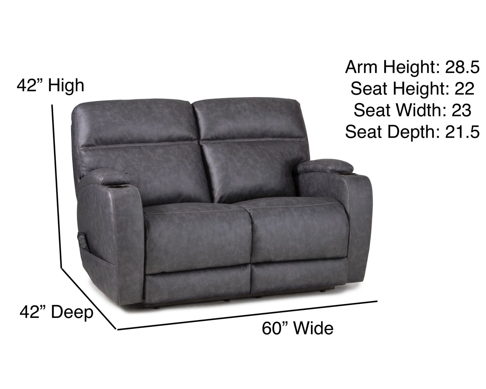 Jett 84" Triple Power Reclining Sofa Grey (In stock) - Jett 60" Triple Power Reclining Loveseat