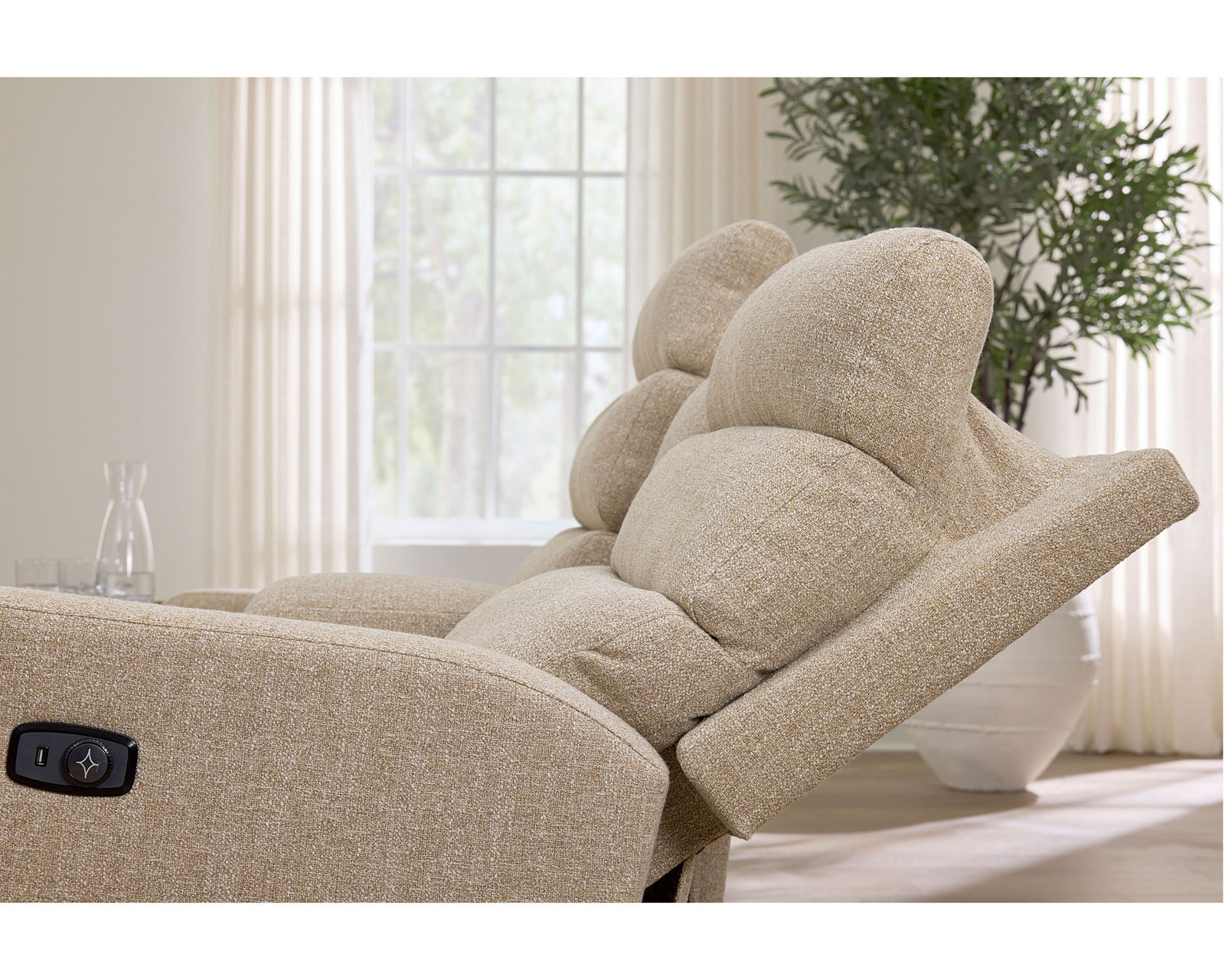 Kristisha 78" Reclining Sofa (+130 fabrics) - Power recline and power headrest option available