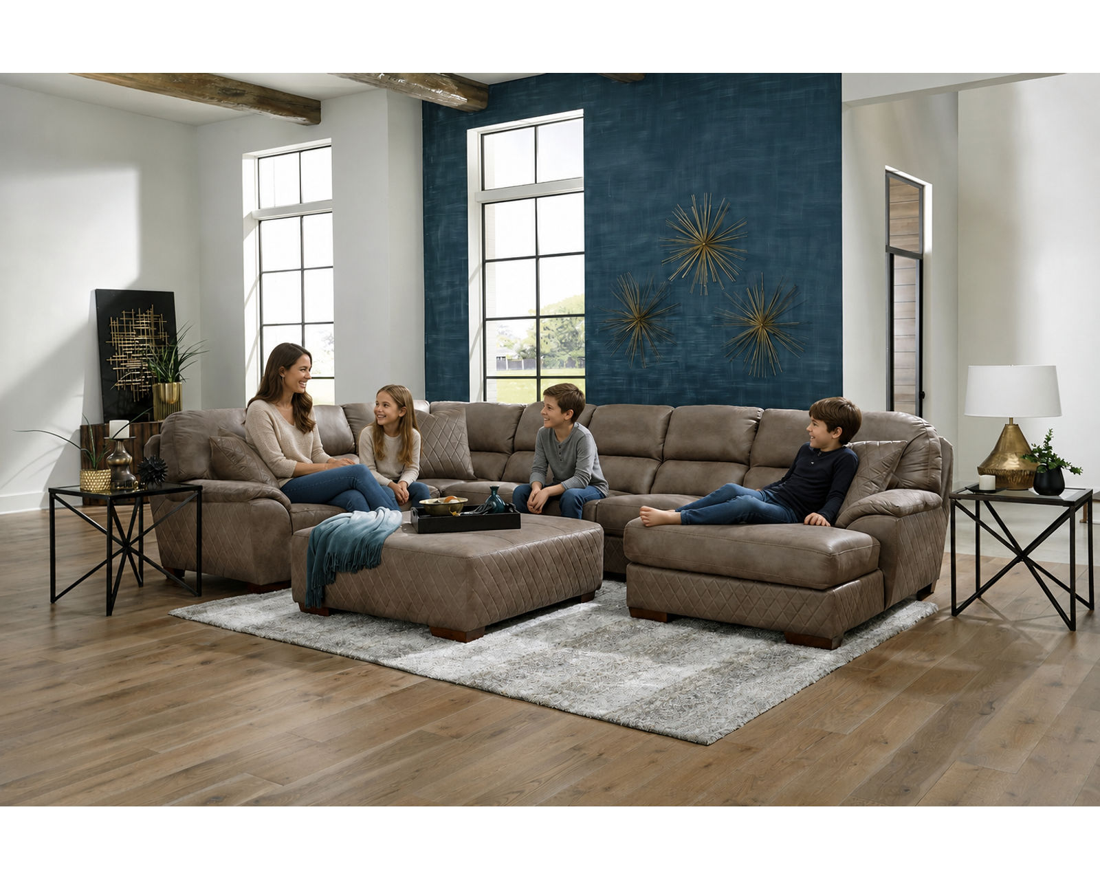 Royce 4043 Modular Sectional (Includes pillows) - Where American Craftsmanship Meets Everyday Comfort.