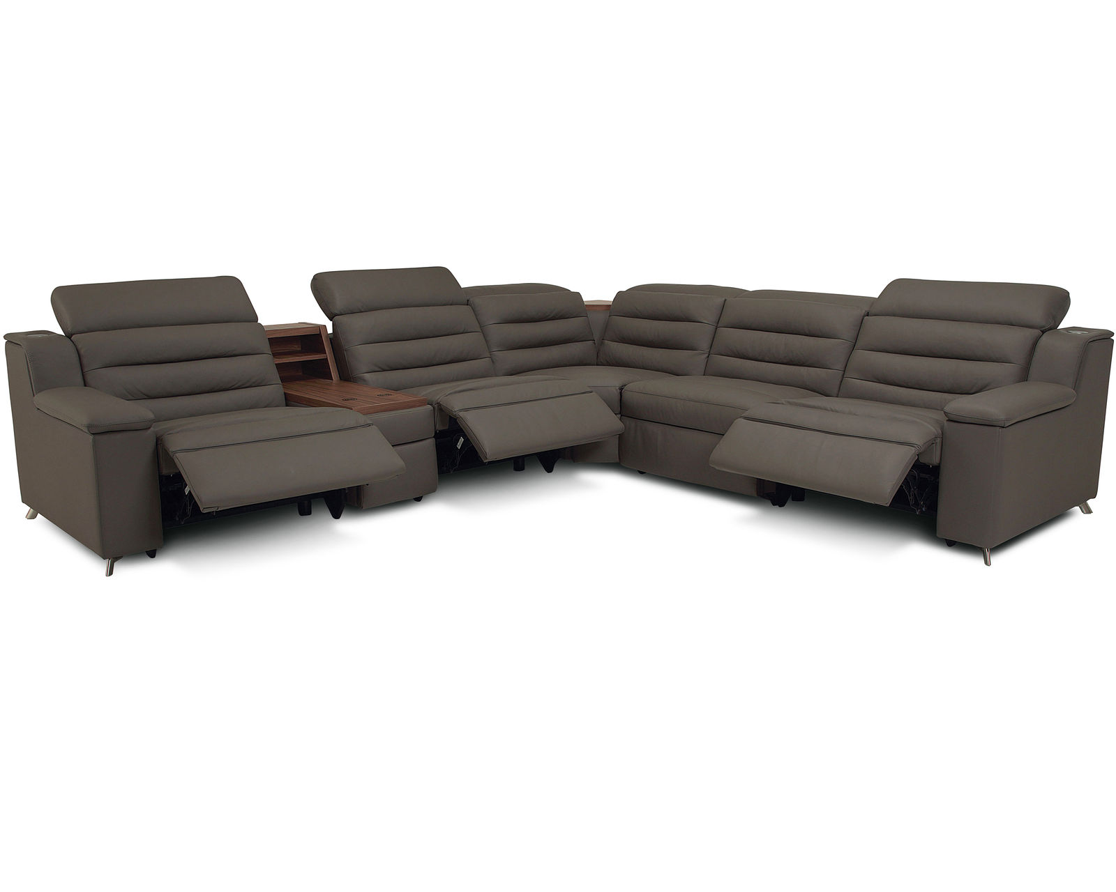 Lotus 44012 Reclining Sectional (+200 colors) - Layout C: Five Piece Reclining Sectional 142" x 127"