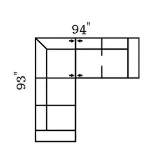 Layout G: Two Piece Sectional 93" x 94"