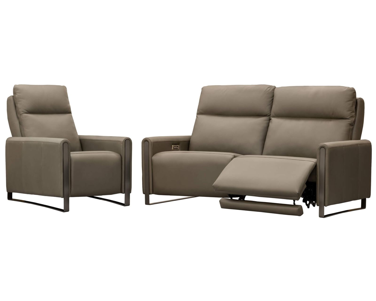 Bay Dual Power Reclining Sofa — Available in Standard & Wide Cushions, 140+ Leather Options, and 74", 79", or 106" Widths - Sit Better, Live Better—with Elran Quality