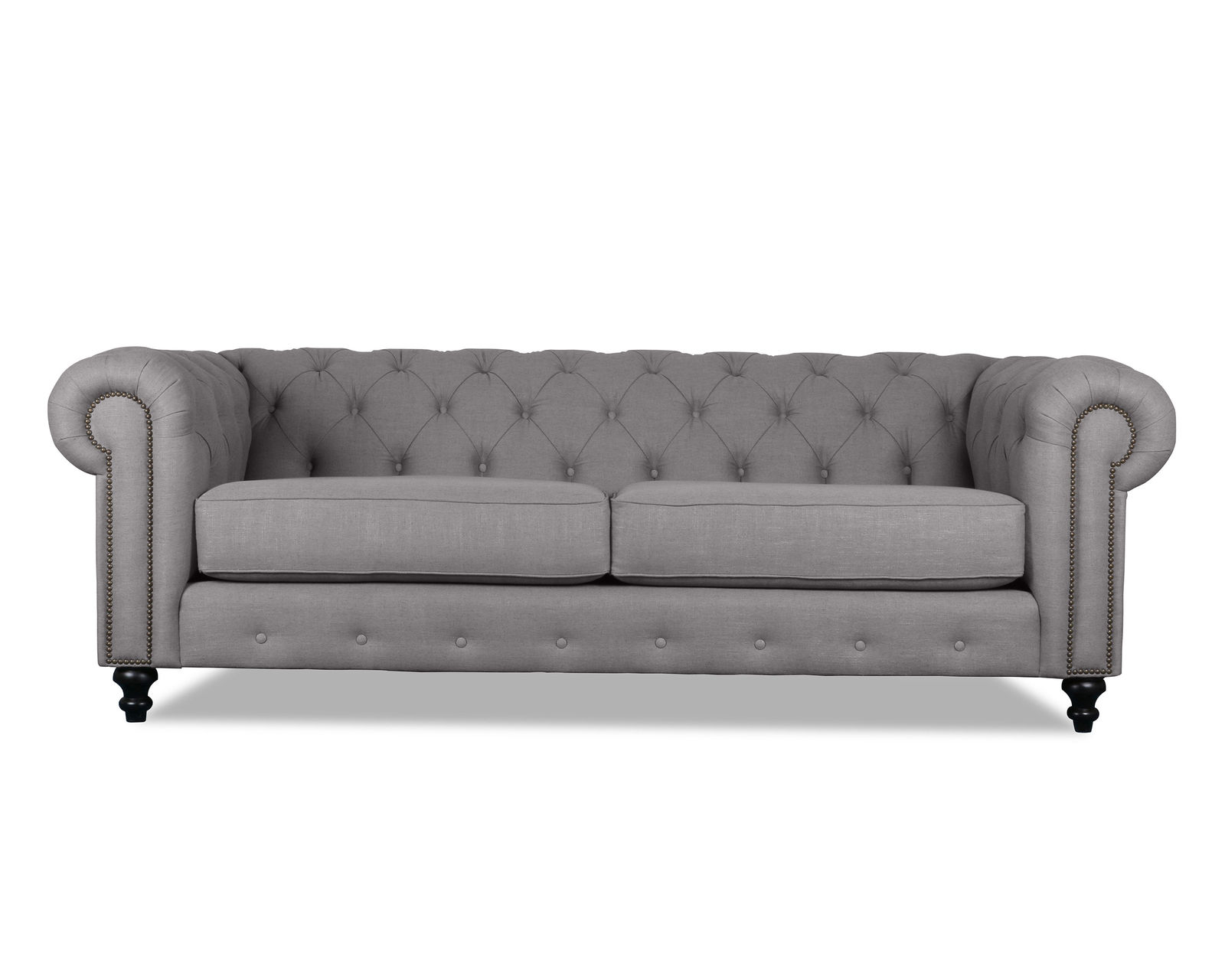 London Tufted Sofa in Grey - 72" - 90" - 103" - London Tufted Sofa 90" Grey