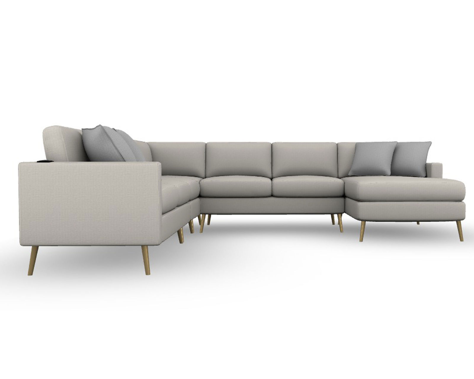 Trafton M10 Stationary Sectional (+139 fabrics)USB charging - Layout G: Four Piece Sectional 92" x 124" (Two USB chargers)