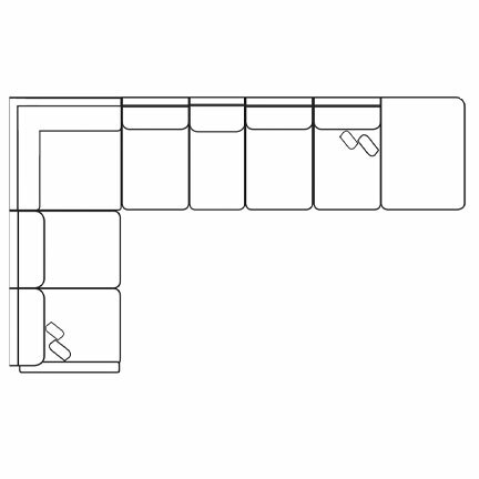 Layout K: Five Piece Sectional 100" x 183.5" (2 USB Chargers)