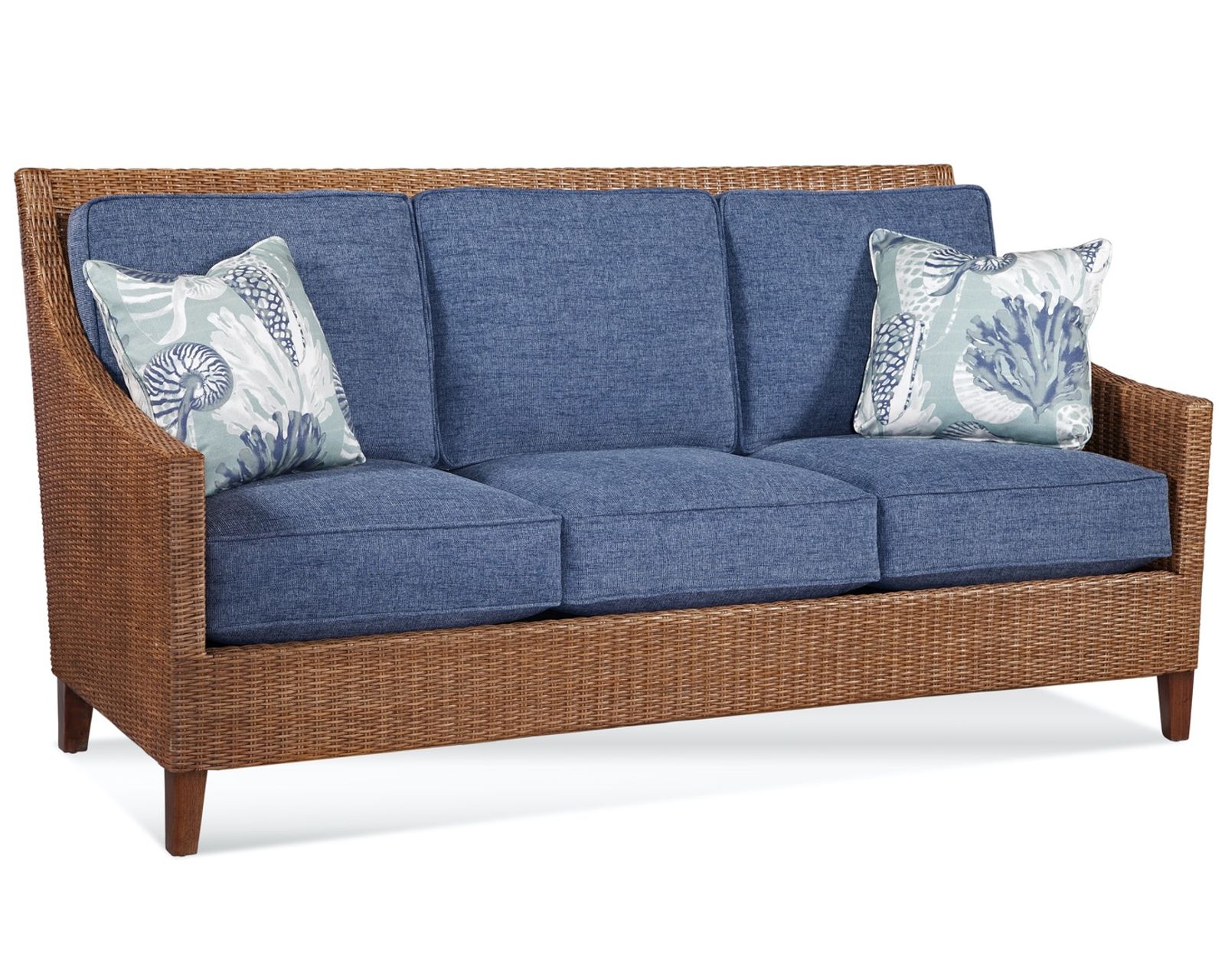 Long Beach 76" Rattan Sofa Brown (+28 finishes +69 fabrics)