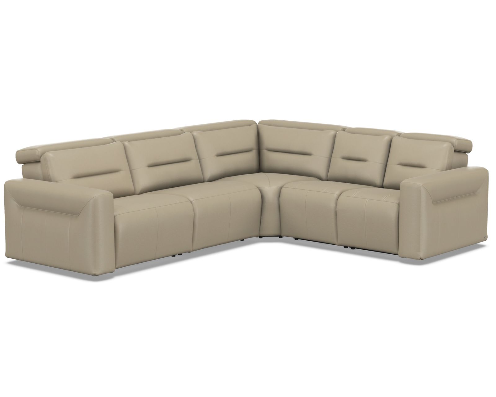 Hudson 3008 Power Headrest Power Reclining Sectional (standard and wide width) +140 leathers - Layout B: Five Piece Wide Sectional 116" x 116" (two recliners)
