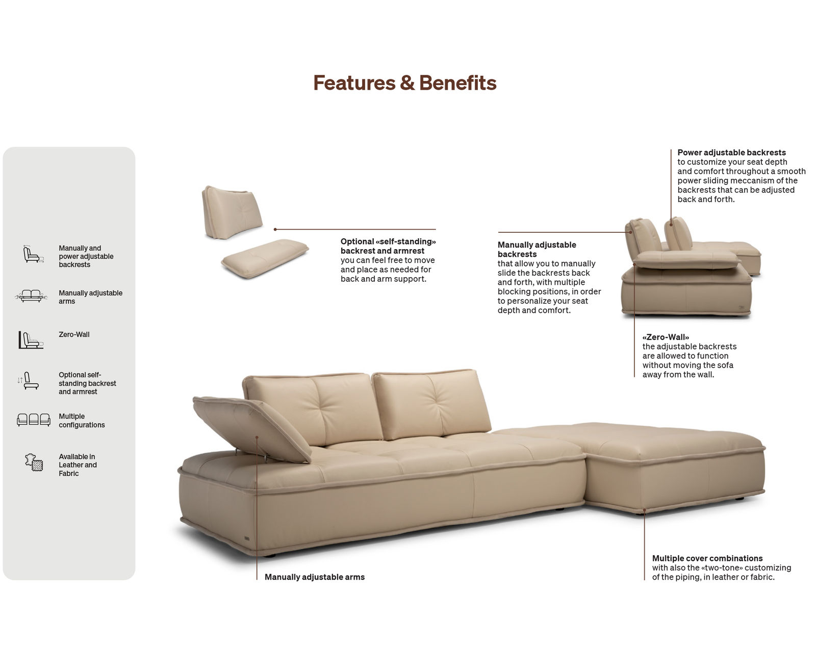 Pixel C294 Sectional (+50 leathers) - Features and Benefits