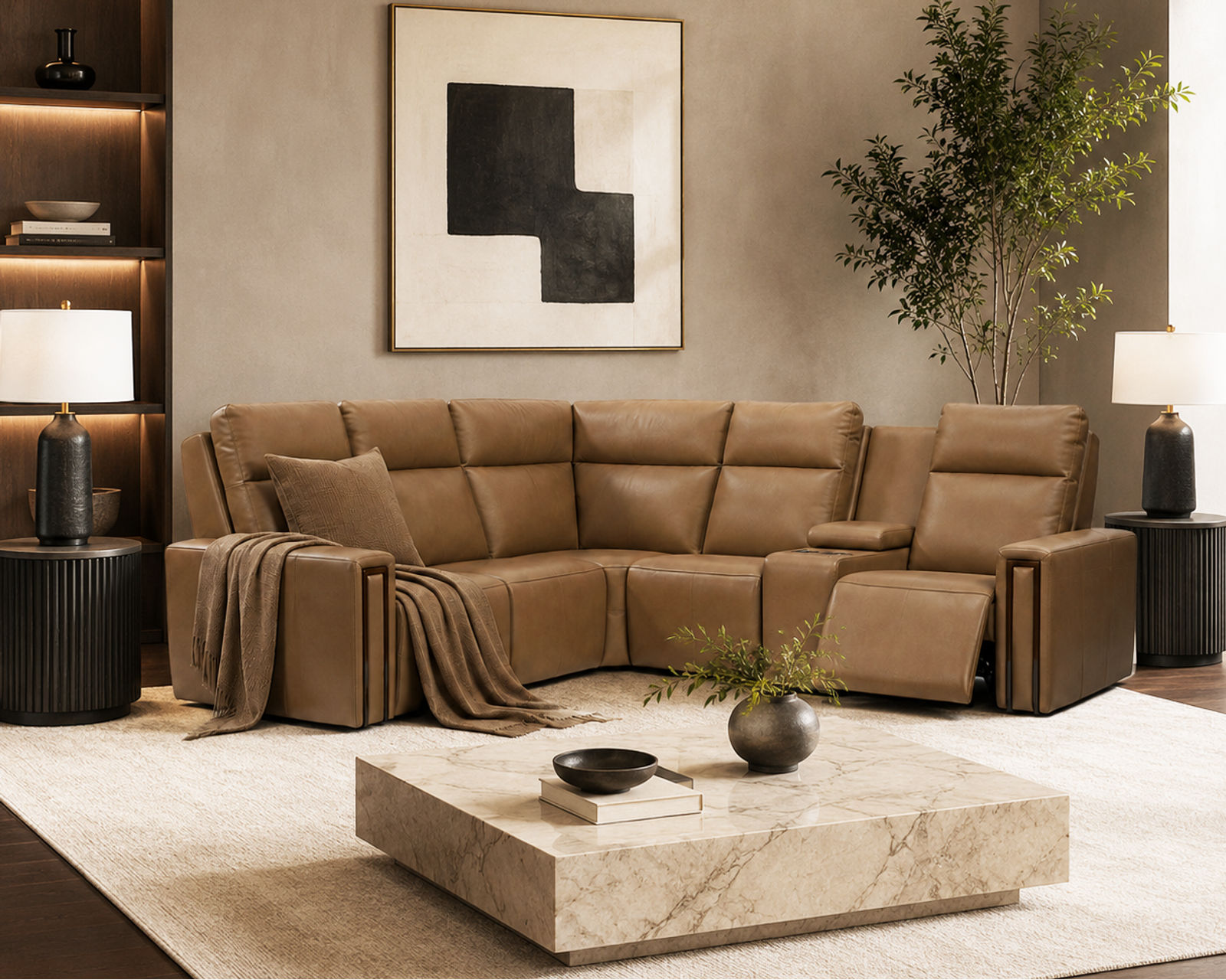 Evelyn 2012 Reclining Sectional (standard and wide seat widths) +140 leathers - Comfort You Can Feel. Quality You Can Trust.