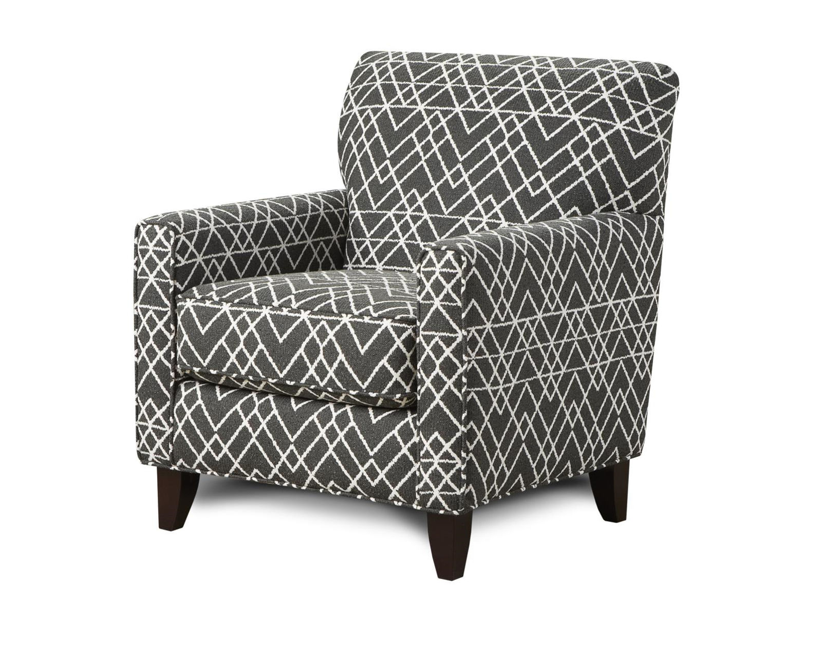 Popstitch Shell Three Piece Stationary Sectional (performance fabric) 122" x 122" - Hyphen Onyx Accent Chair - 702 (performance fabric)