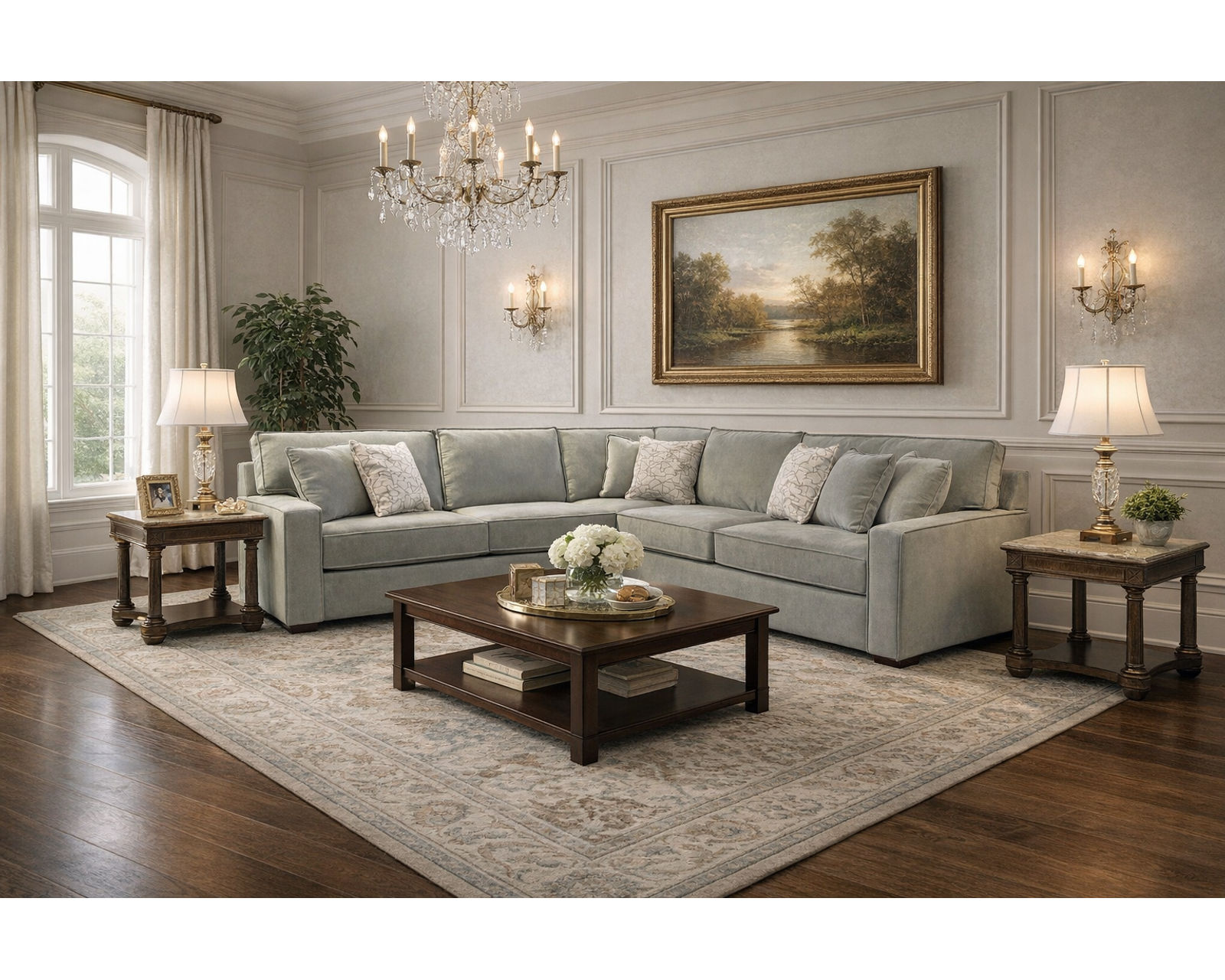 Lyndon Stationary Sectional (+ 100 Standard and Performance Fabrics) - Layout C: Three Piece Sectional 122" x 122"
