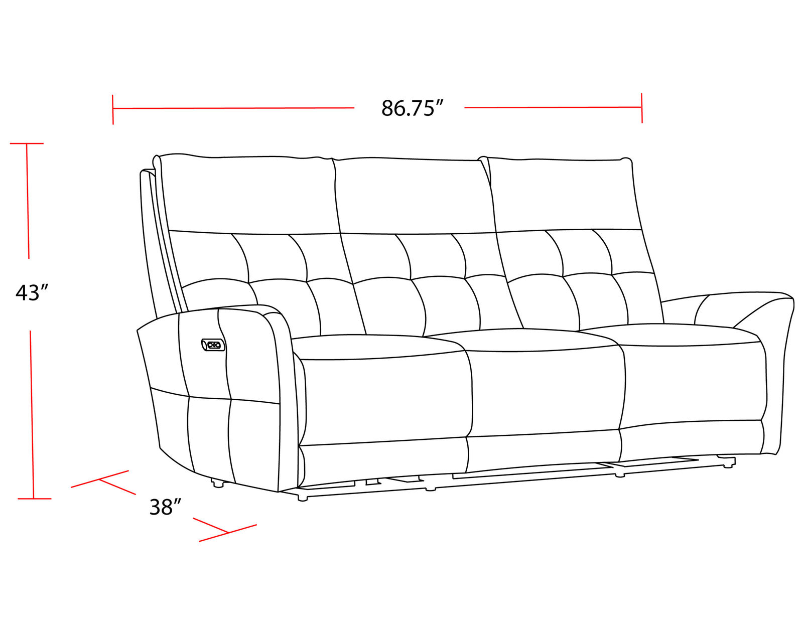 Gershwin 88" Cordless Zero Gravity Power Headrest Power Reclining Sofa (Butterscotch leather) In stock - Fast shipping - Reclining Sofa Measurement