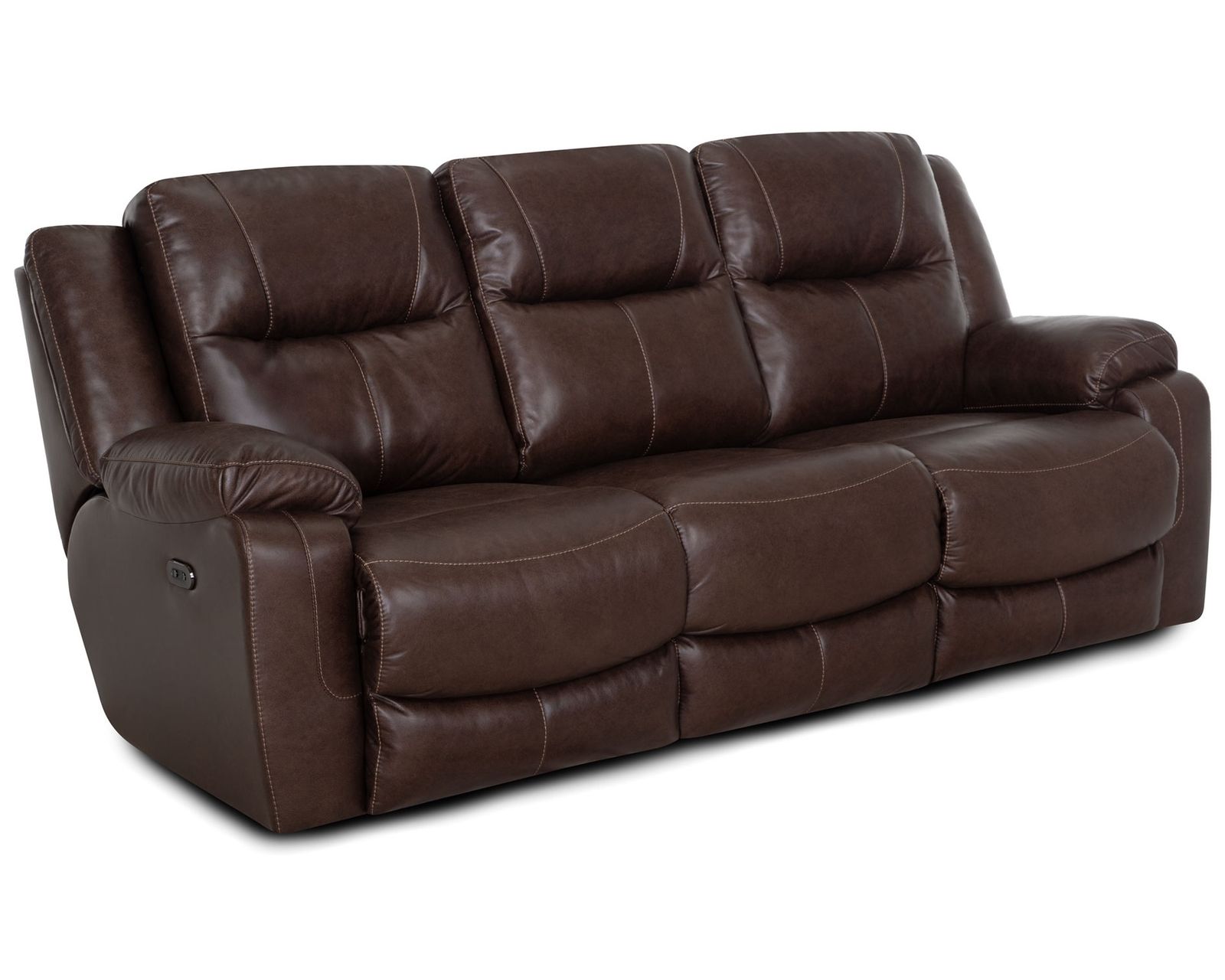 Culver 90" Reclining Sofa with Drop-Down Table & Cupholders (Leather-Look Style. Plush Comfort. Designed Around the Way You Relax) - Shown in Durable Leather Like Fabric Color Espresso