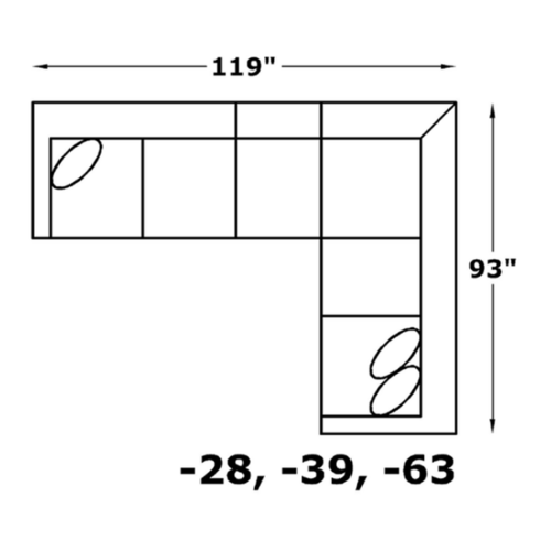 Layout G: 119" x 93"